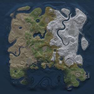 Thumbnail Rust Map: Procedural Map, Size: 4000, Seed: 1490049280, 15 Monuments