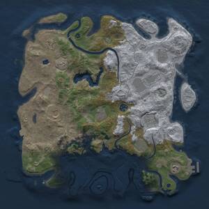 Thumbnail Rust Map: Procedural Map, Size: 4000, Seed: 1490049280, 16 Monuments