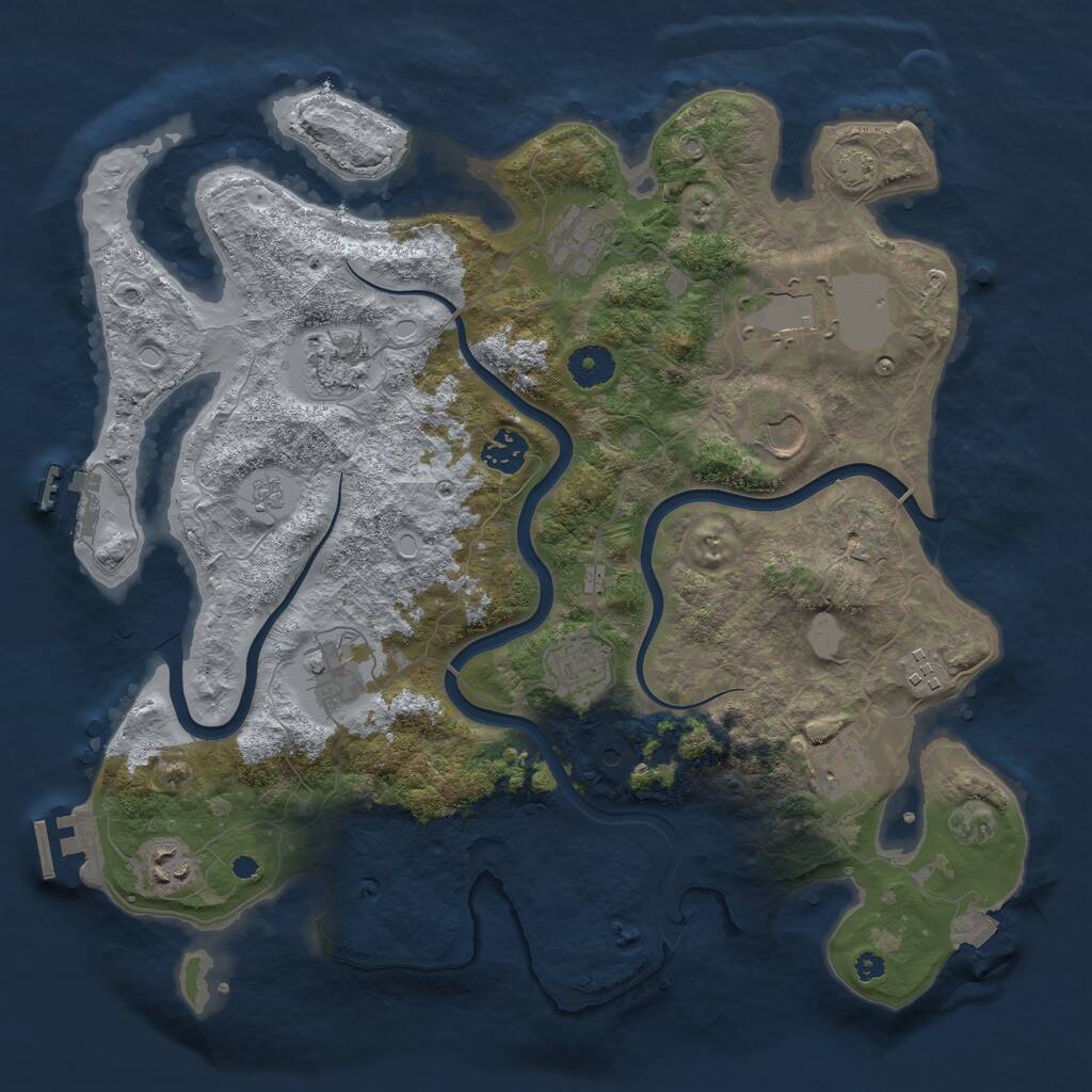 Rust Map: Procedural Map, Size: 3750, Seed: 5103712, 16 Monuments