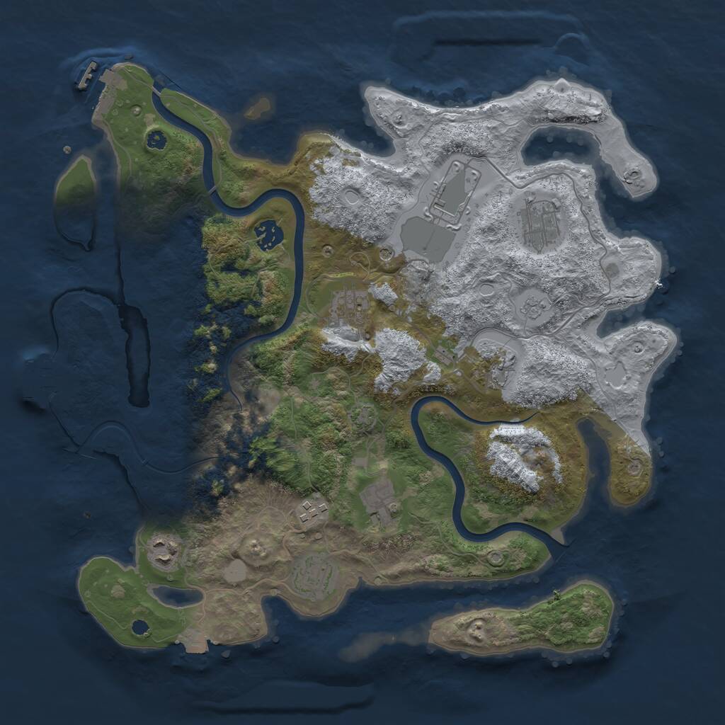 Rust Map: Procedural Map, Size: 3750, Seed: 5103, 15 Monuments