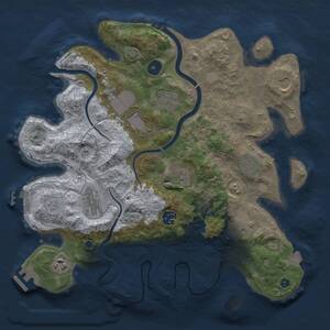 Thumbnail Rust Map: Procedural Map, Size: 3500, Seed: 2093437364, 16 Monuments