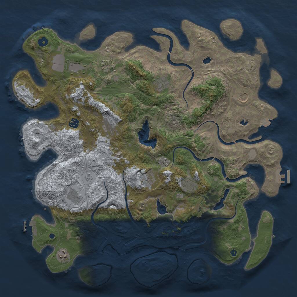 Rust Map: Procedural Map, Size: 4500, Seed: 211488803, 17 Monuments