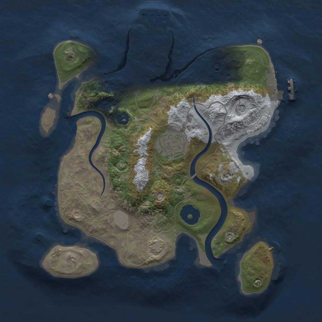 Rust Map: Procedural Map, Size: 2500, Seed: 766486202, 6 Monuments