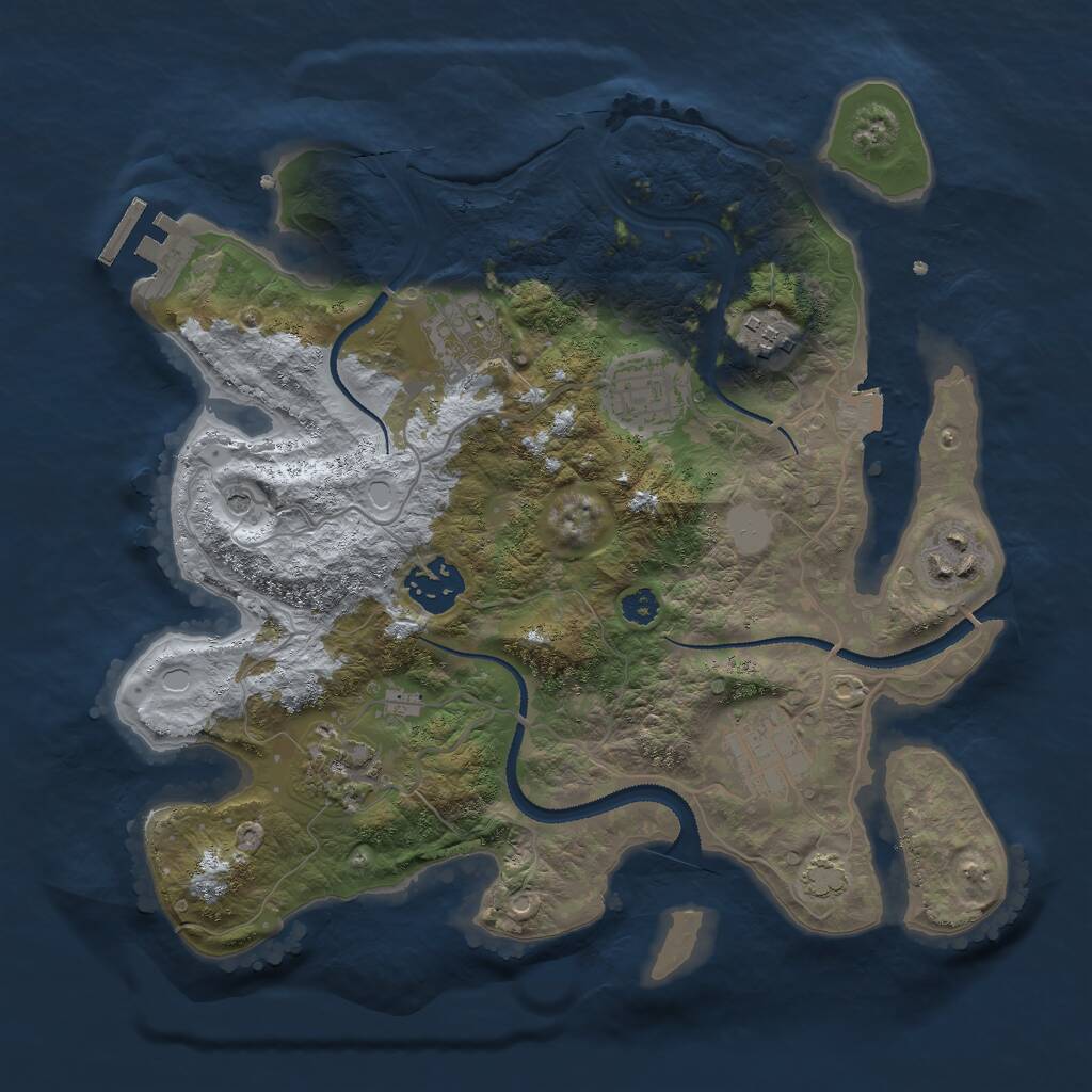 Rust Map: Procedural Map, Size: 3000, Seed: 39948017, 11 Monuments