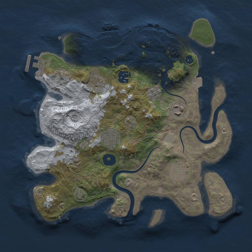 Rust Map: Procedural Map, Size: 3000, Seed: 39948017, 12 Monuments