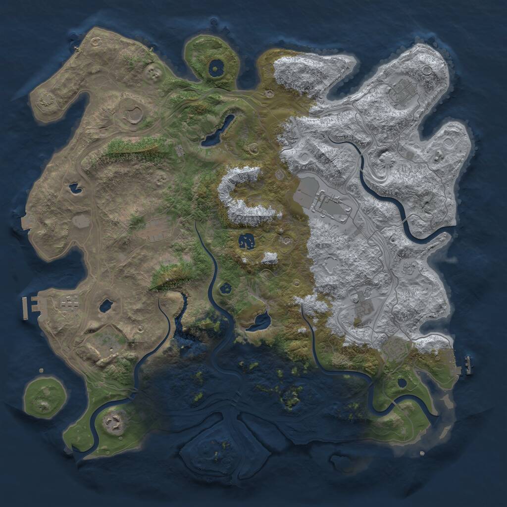 Rust Map: Procedural Map, Size: 4500, Seed: 791257117, 17 Monuments