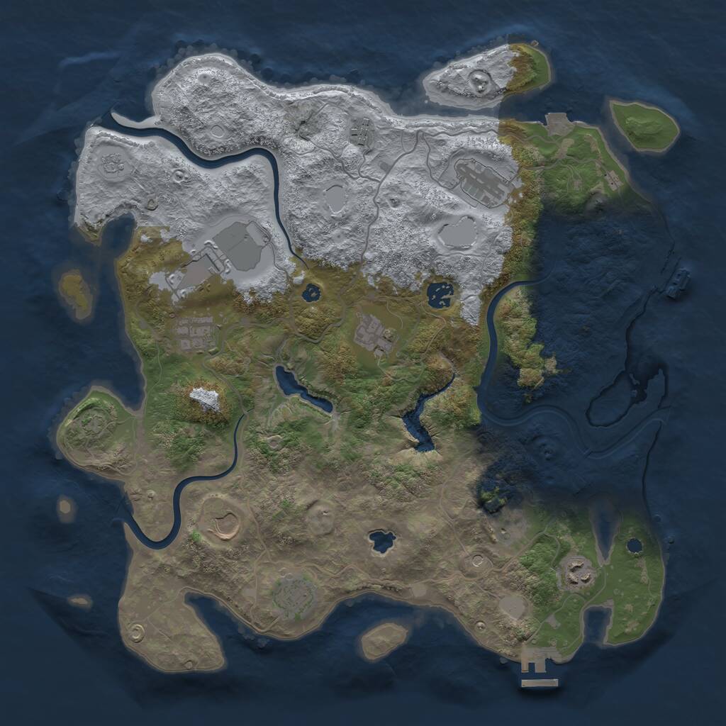 Rust Map: Procedural Map, Size: 4000, Seed: 1656489925, 16 Monuments