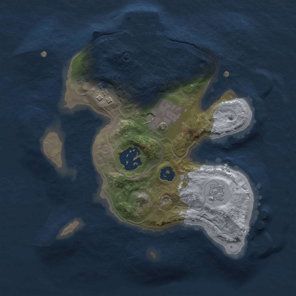 Rust Map: Procedural Map, Size: 2000, Seed: 690897033, 6 Monuments
