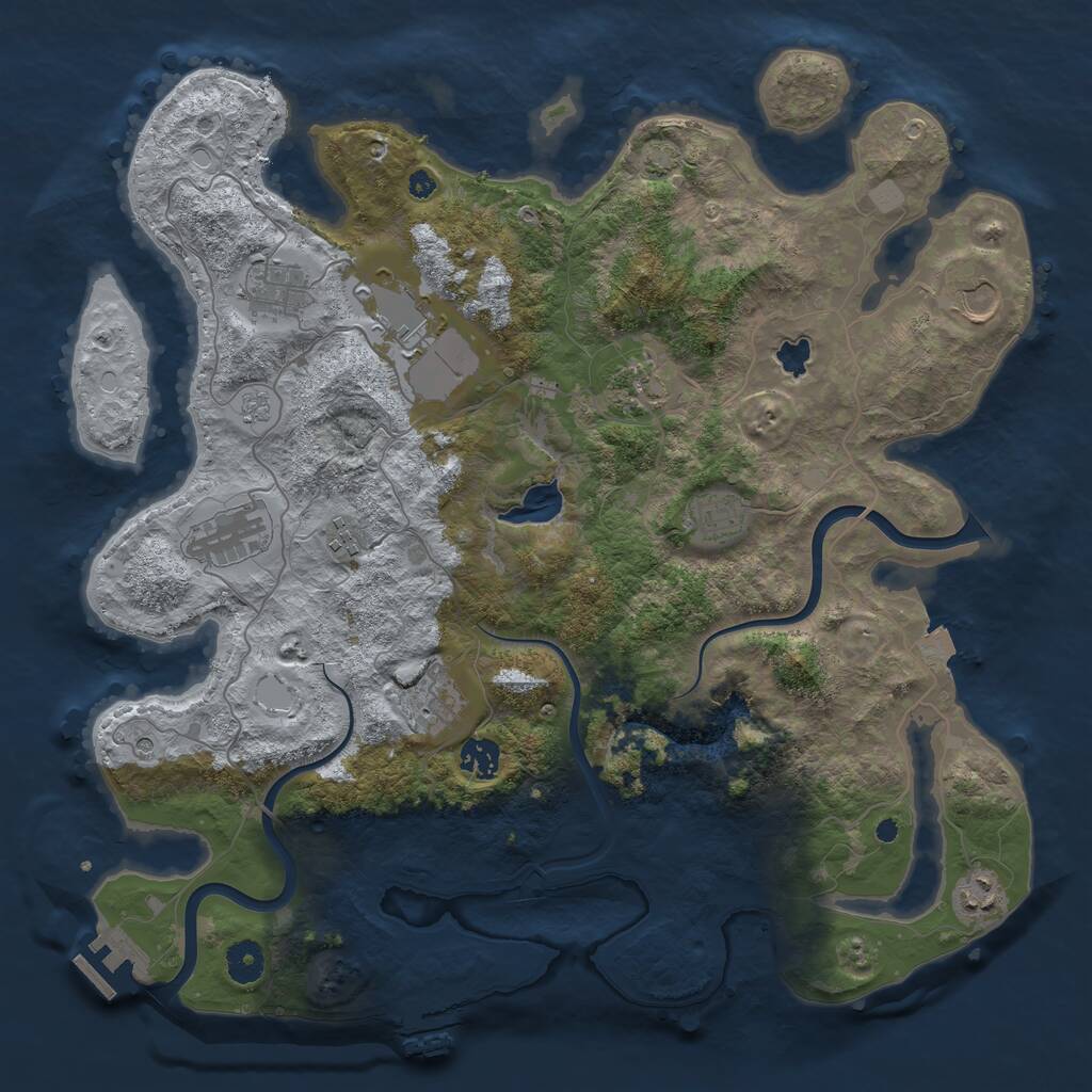 Rust Map: Procedural Map, Size: 4000, Seed: 48731730, 16 Monuments