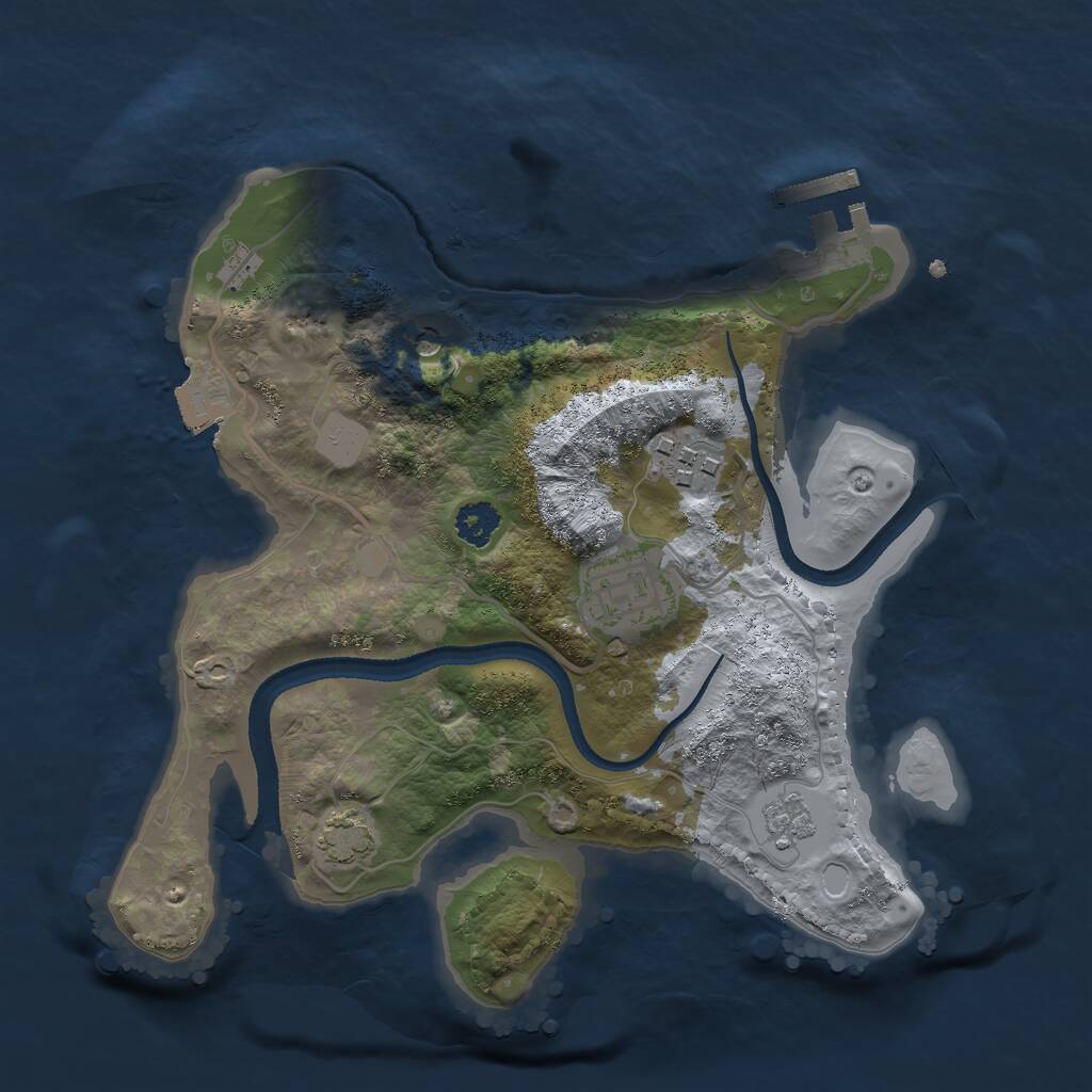 Rust Map: Procedural Map, Size: 2500, Seed: 6545441, 7 Monuments