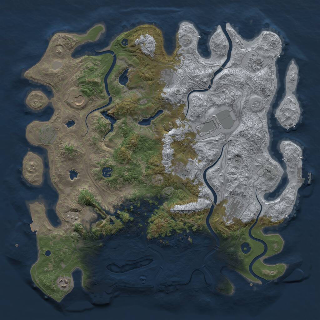 Rust Map: Procedural Map, Size: 4500, Seed: 1324234, 17 Monuments