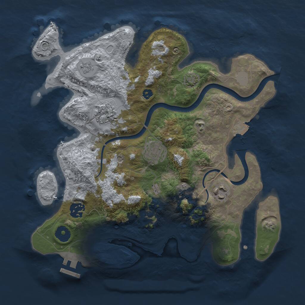 Rust Map: Procedural Map, Size: 3000, Seed: 331535610, 10 Monuments