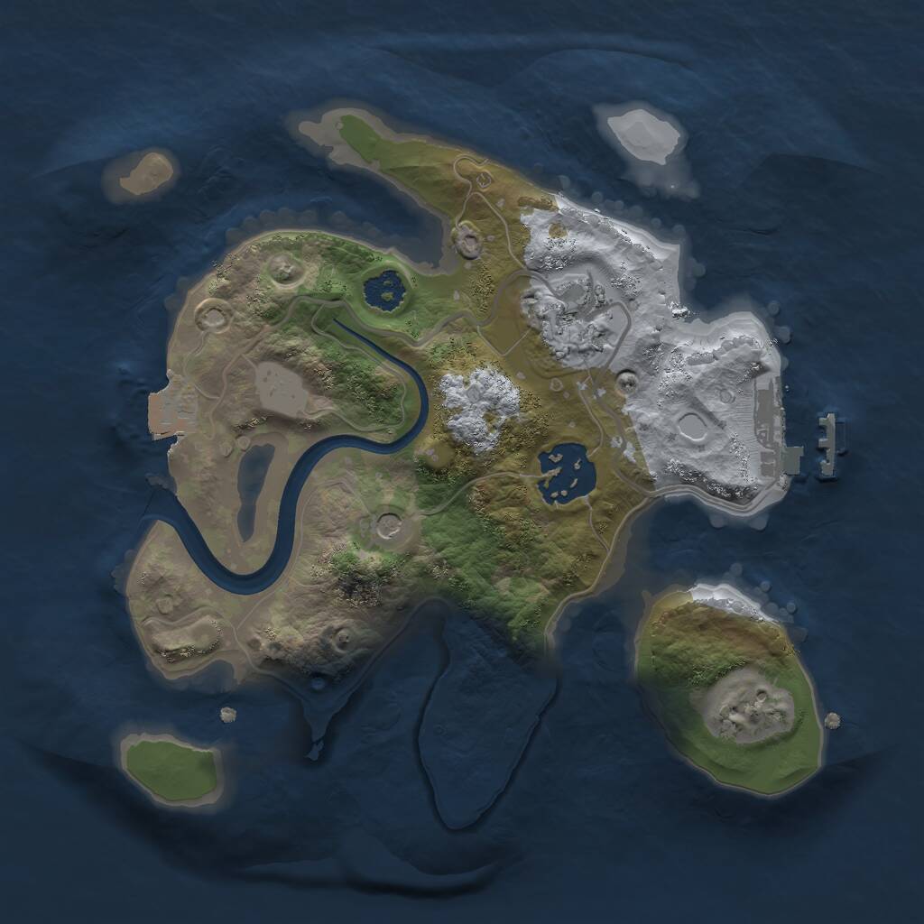 Rust Map: Procedural Map, Size: 2300, Seed: 45678, 5 Monuments