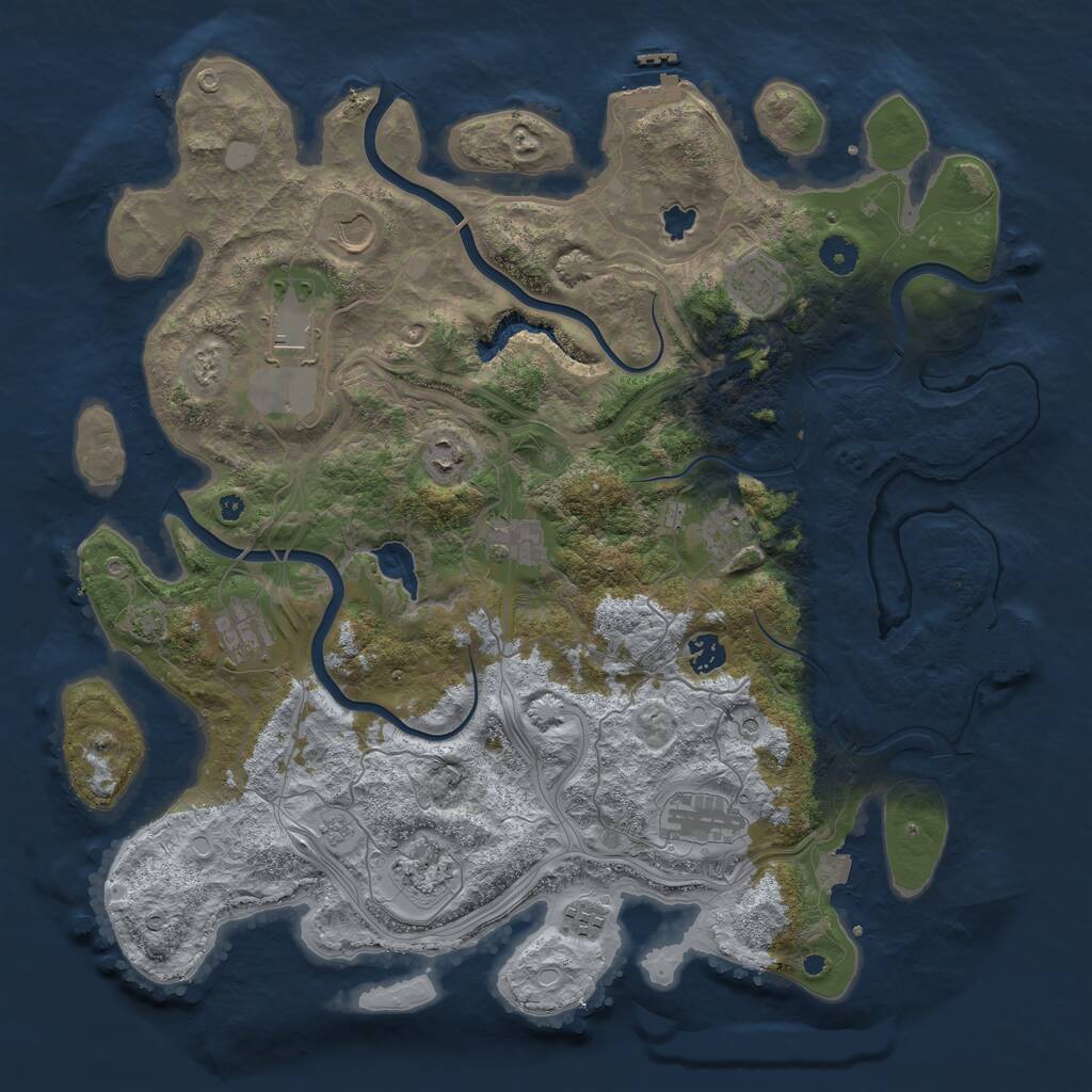 Rust Map: Procedural Map, Size: 4250, Seed: 1342820314, 17 Monuments