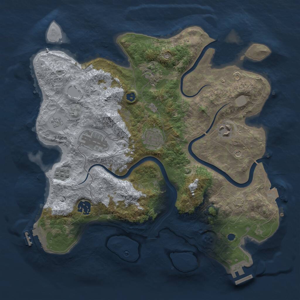 Rust Map: Procedural Map, Size: 3300, Seed: 139117874, 12 Monuments
