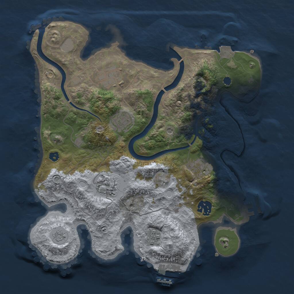 Rust Map: Procedural Map, Size: 3000, Seed: 10955, 12 Monuments