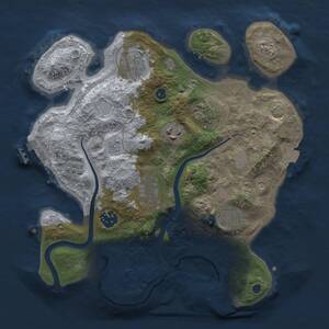 Thumbnail Rust Map: Procedural Map, Size: 3000, Seed: 674125, 13 Monuments