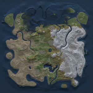 Thumbnail Rust Map: Procedural Map, Size: 4096, Seed: 2087094812, 15 Monuments