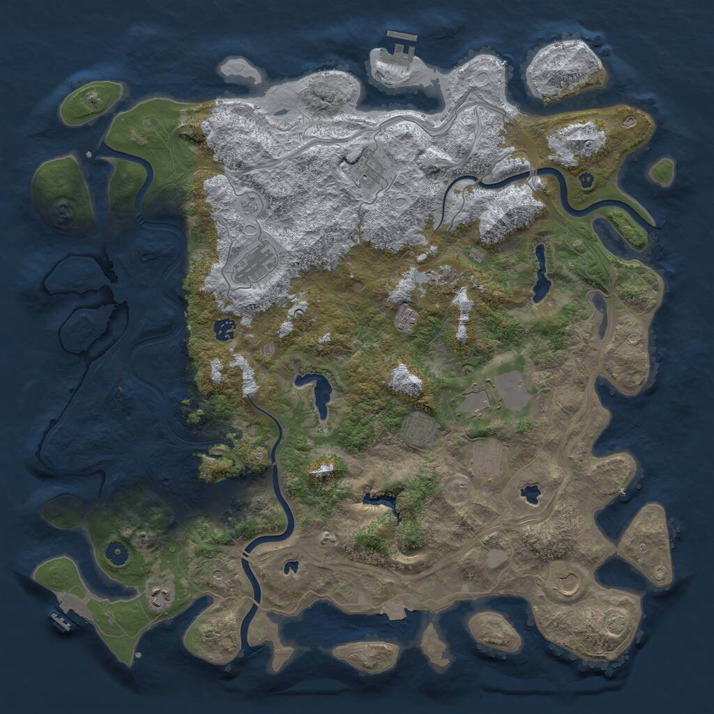Rust Map: Procedural Map, Size: 4750, Seed: 4071, 17 Monuments