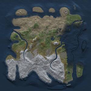 Thumbnail Rust Map: Procedural Map, Size: 3500, Seed: 1448964, 14 Monuments