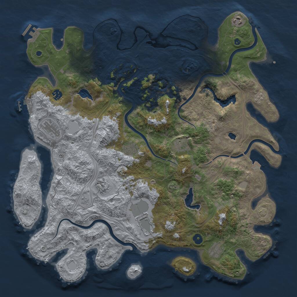 Rust Map: Procedural Map, Size: 4500, Seed: 8130, 15 Monuments