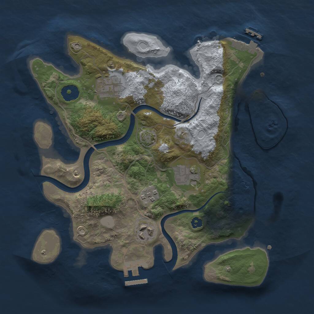 Rust Map: Procedural Map, Size: 2800, Seed: 388844982, 9 Monuments