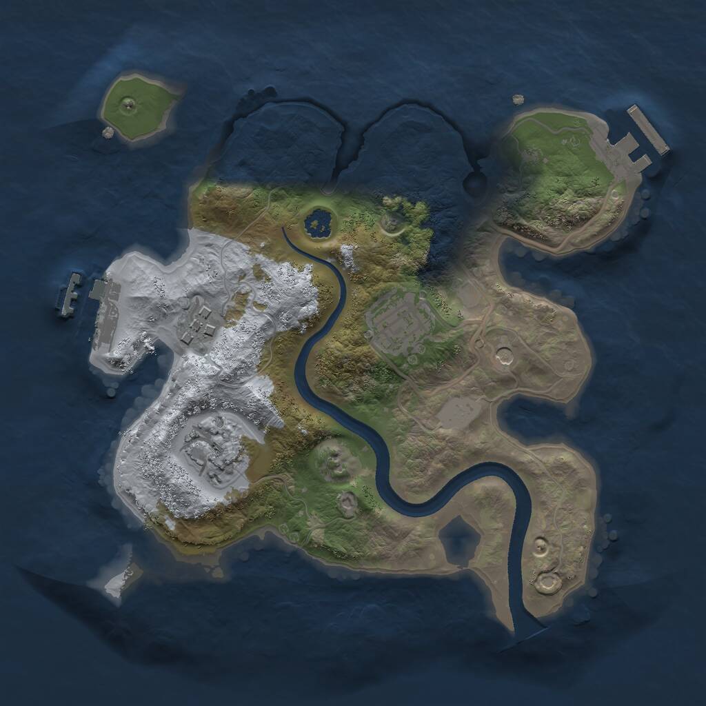 Rust Map: Procedural Map, Size: 2500, Seed: 734661963, 7 Monuments