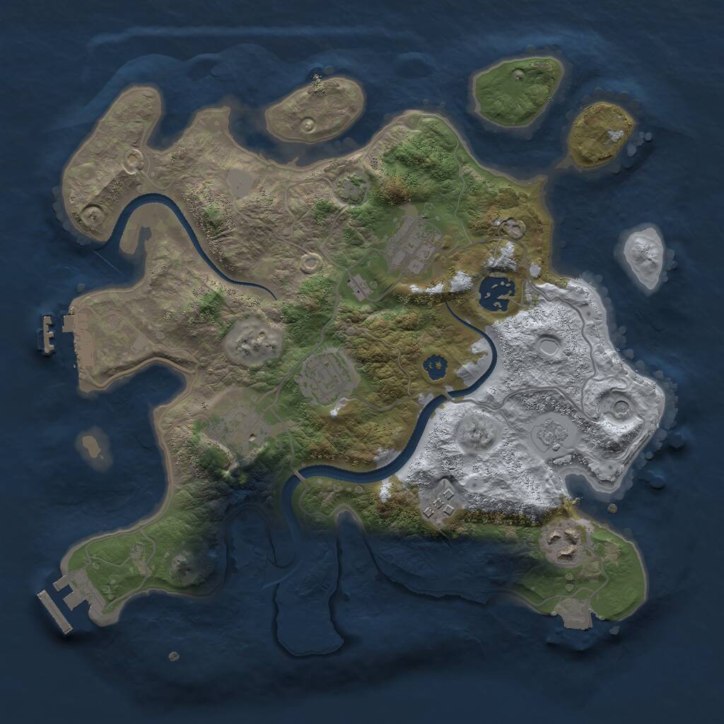 Rust Map: Procedural Map, Size: 3000, Seed: 268972889, 12 Monuments