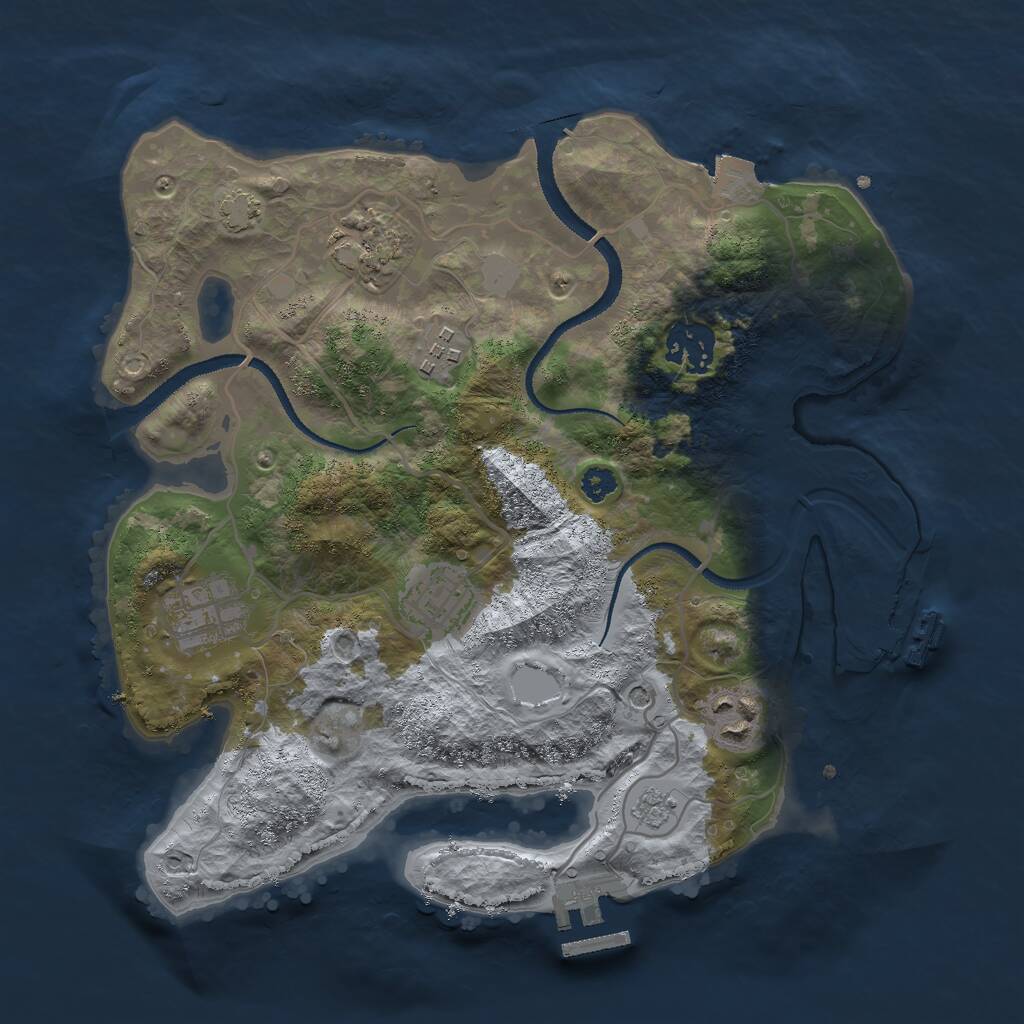 Rust Map: Procedural Map, Size: 3000, Seed: 26360, 12 Monuments