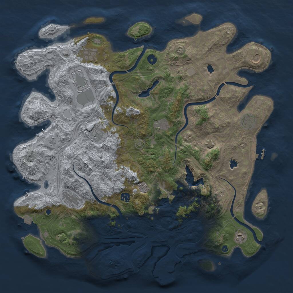 Rust Map: Procedural Map, Size: 4500, Seed: 1629578047, 16 Monuments