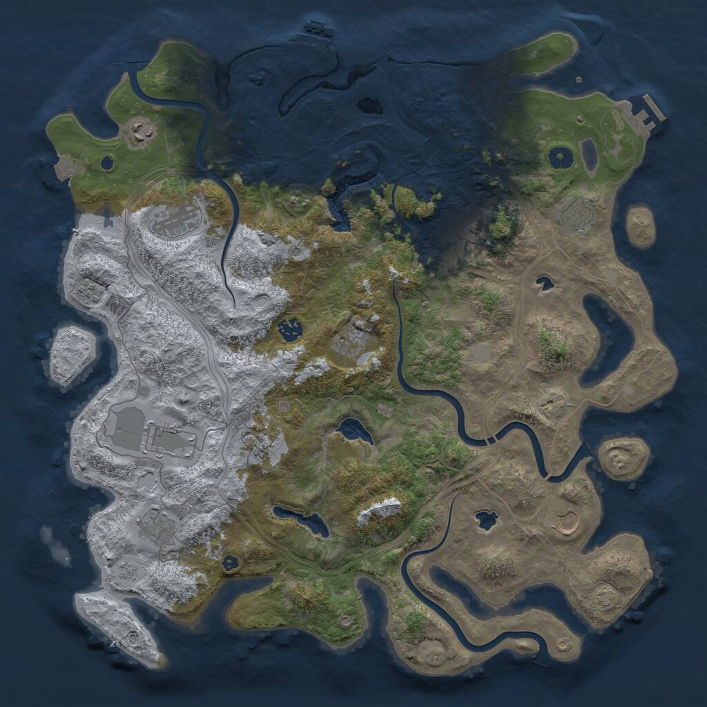 Rust Map: Procedural Map, Size: 4500, Seed: 1353517512, 17 Monuments