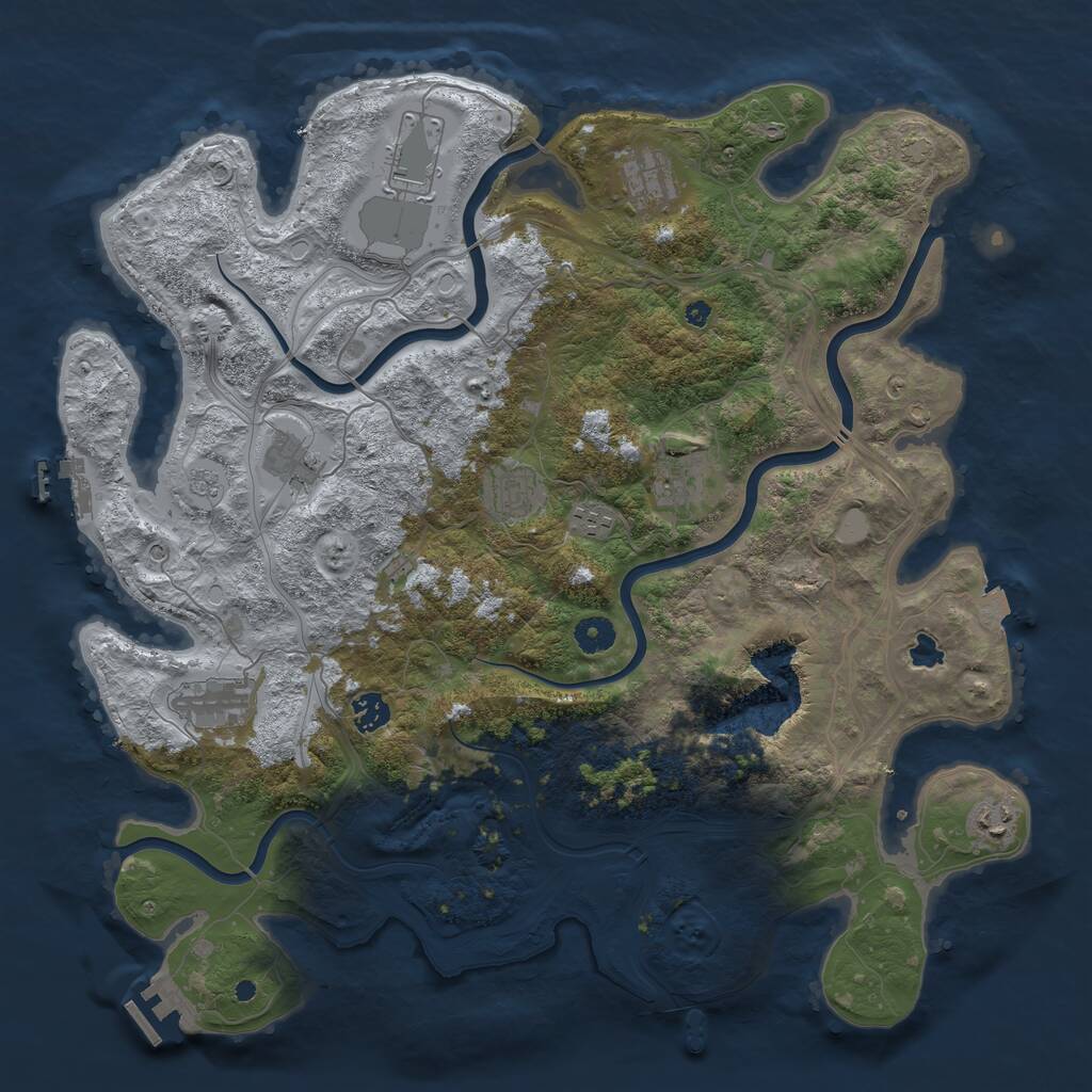 Rust Map: Procedural Map, Size: 4250, Seed: 157997498, 15 Monuments