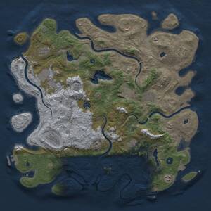 Thumbnail Rust Map: Procedural Map, Size: 4500, Seed: 1287699298, 17 Monuments
