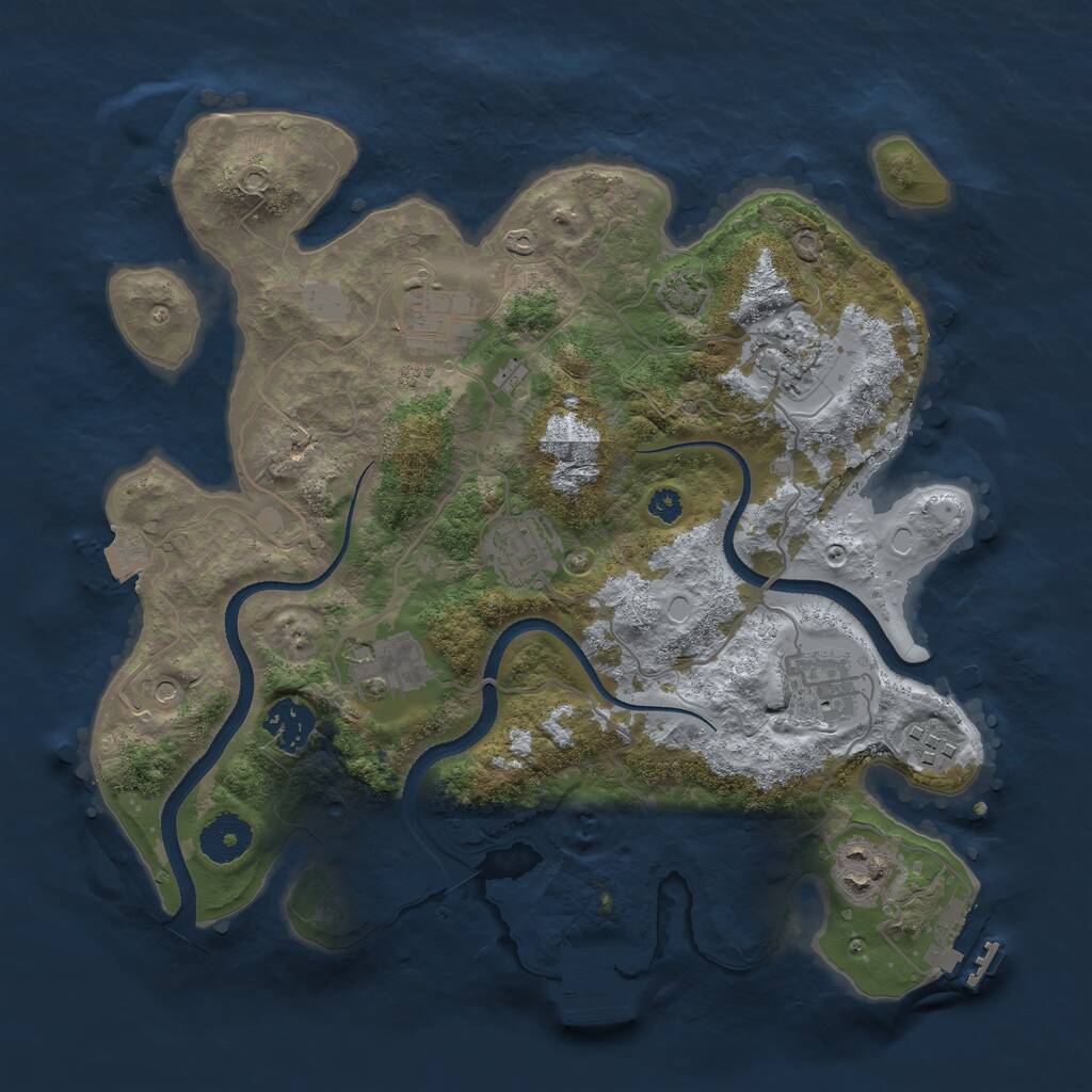 Rust Map: Procedural Map, Size: 3300, Seed: 575487, 13 Monuments
