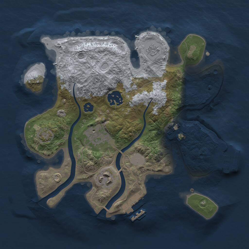 Rust Map: Procedural Map, Size: 2500, Seed: 995315487, 9 Monuments