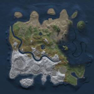 Thumbnail Rust Map: Procedural Map, Size: 3000, Seed: 11738, 11 Monuments