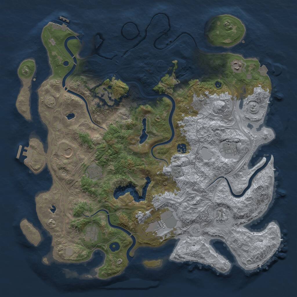 Rust Map: Procedural Map, Size: 4500, Seed: 925309295, 17 Monuments