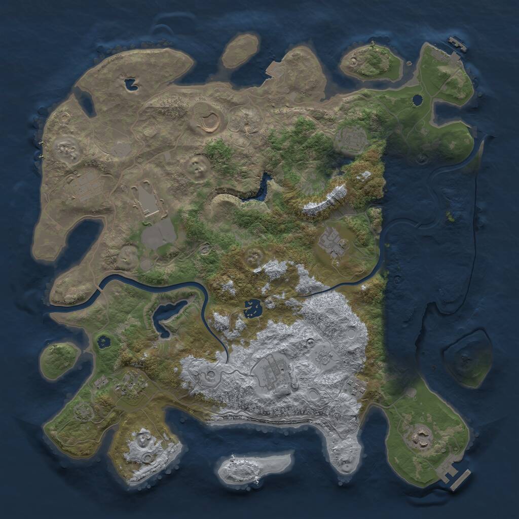 Rust Map: Procedural Map, Size: 4000, Seed: 1551860223, 16 Monuments