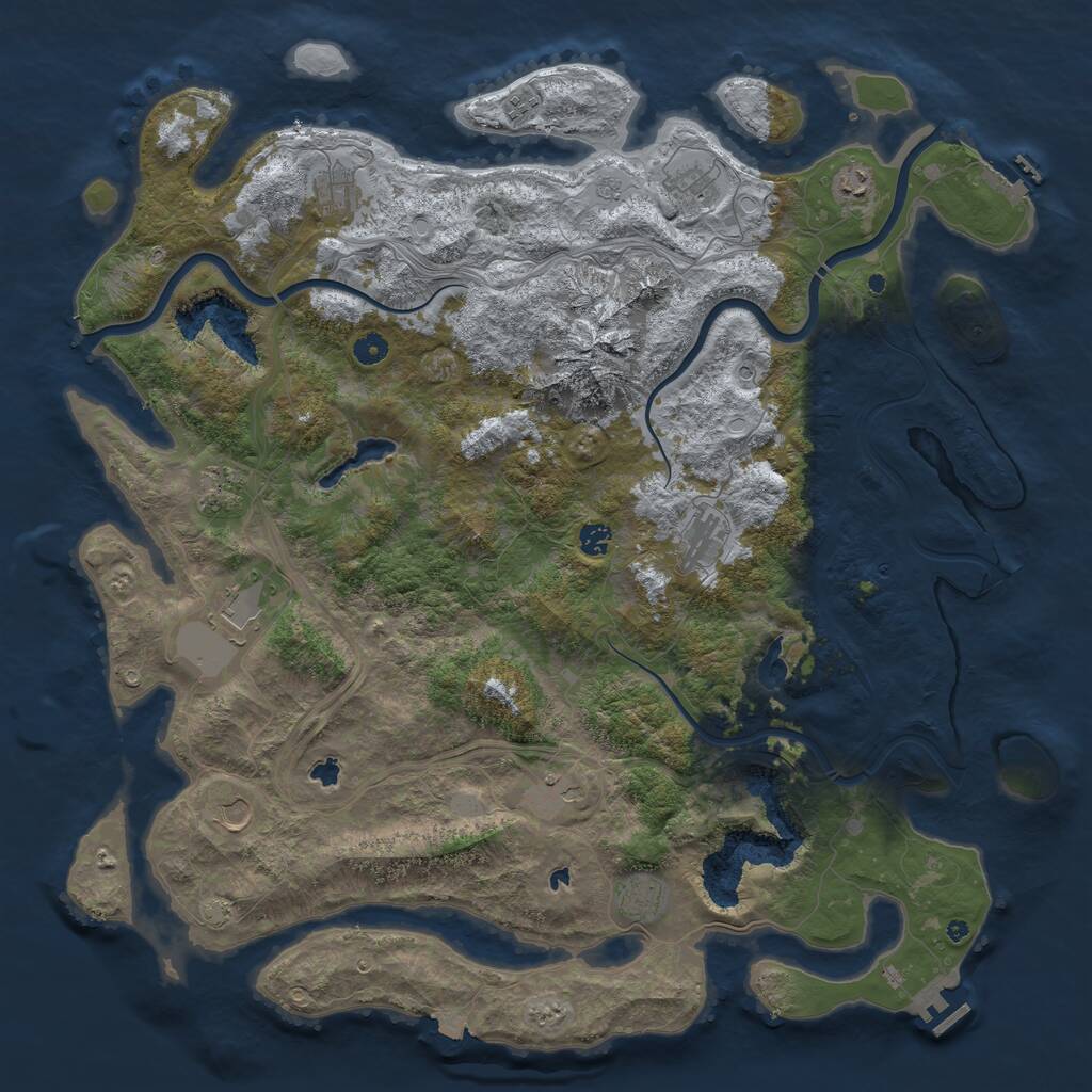Rust Map: Procedural Map, Size: 5000, Seed: 31238014, 17 Monuments
