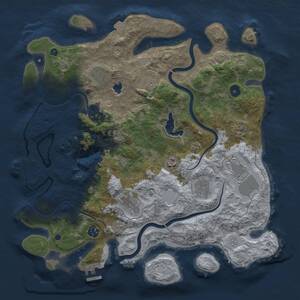 Thumbnail Rust Map: Procedural Map, Size: 4000, Seed: 1535682053, 15 Monuments