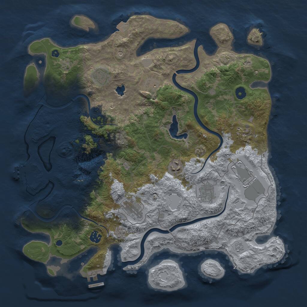 Rust Map: Procedural Map, Size: 4000, Seed: 1535682053, 15 Monuments