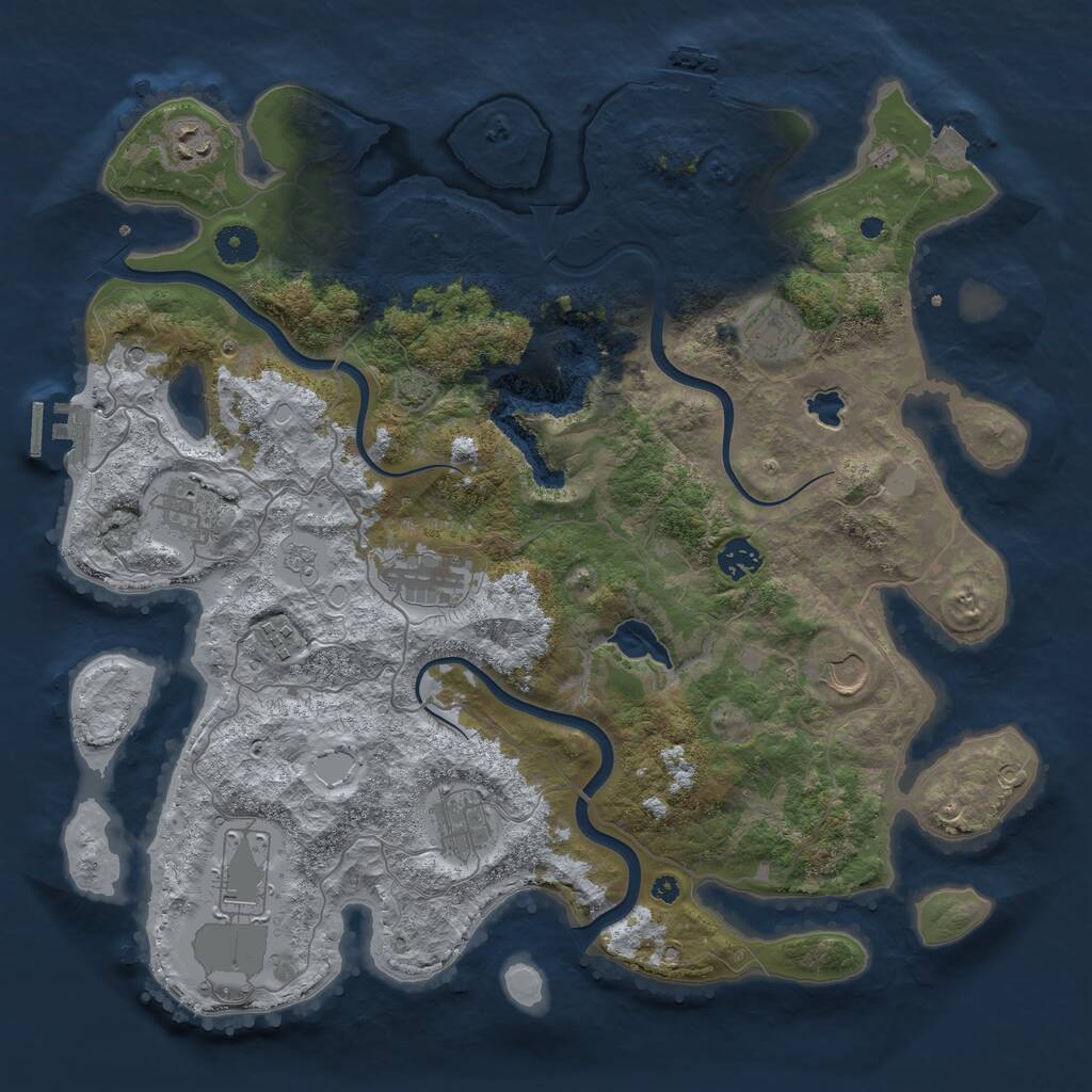 Rust Map: Procedural Map, Size: 4000, Seed: 1810116364, 15 Monuments