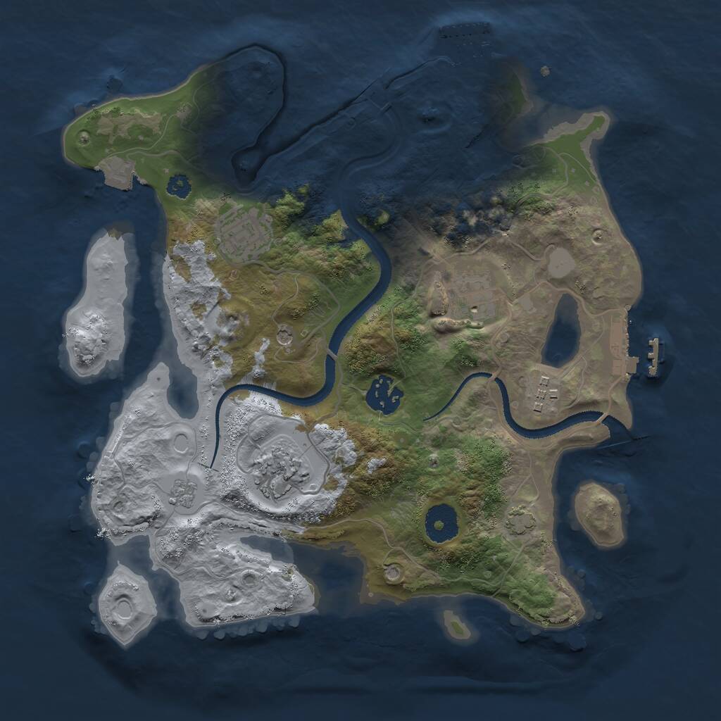 Rust Map: Procedural Map, Size: 3000, Seed: 2762, 11 Monuments