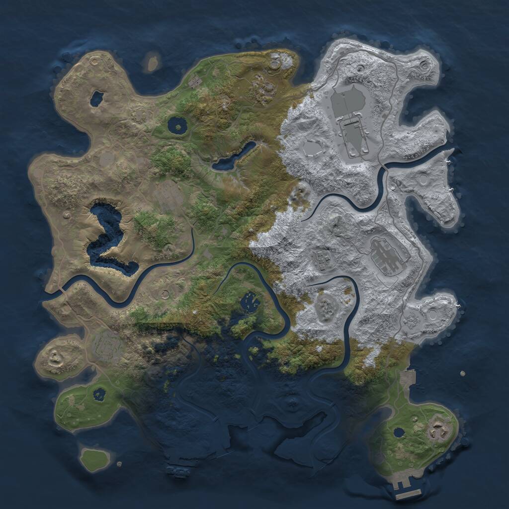 Rust Map: Procedural Map, Size: 4000, Seed: 8256, 14 Monuments