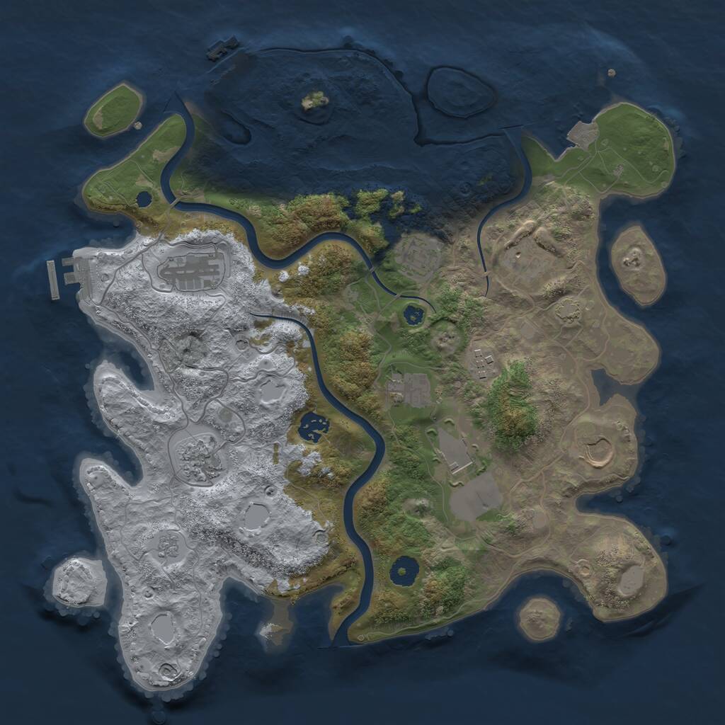 Rust Map: Procedural Map, Size: 3700, Seed: 199890, 15 Monuments