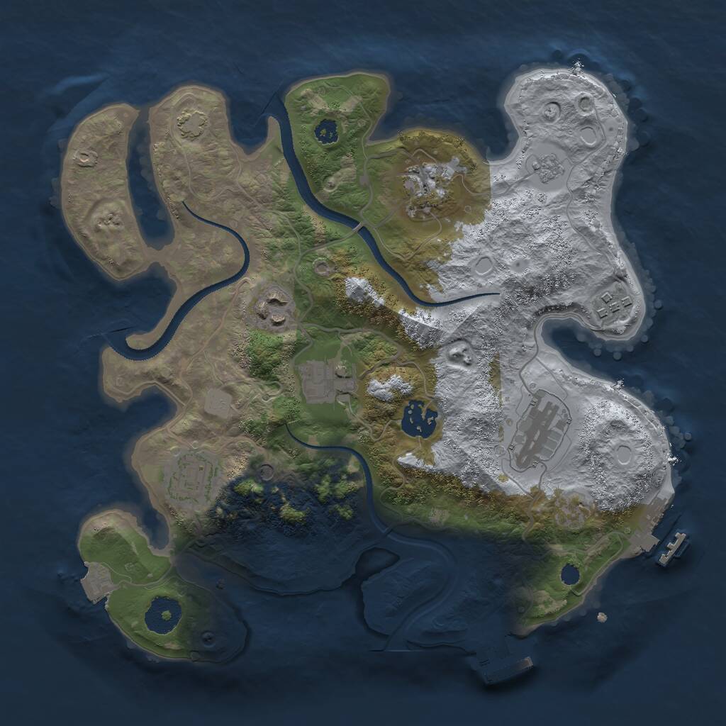 Rust Map: Procedural Map, Size: 3000, Seed: 348680755, 13 Monuments
