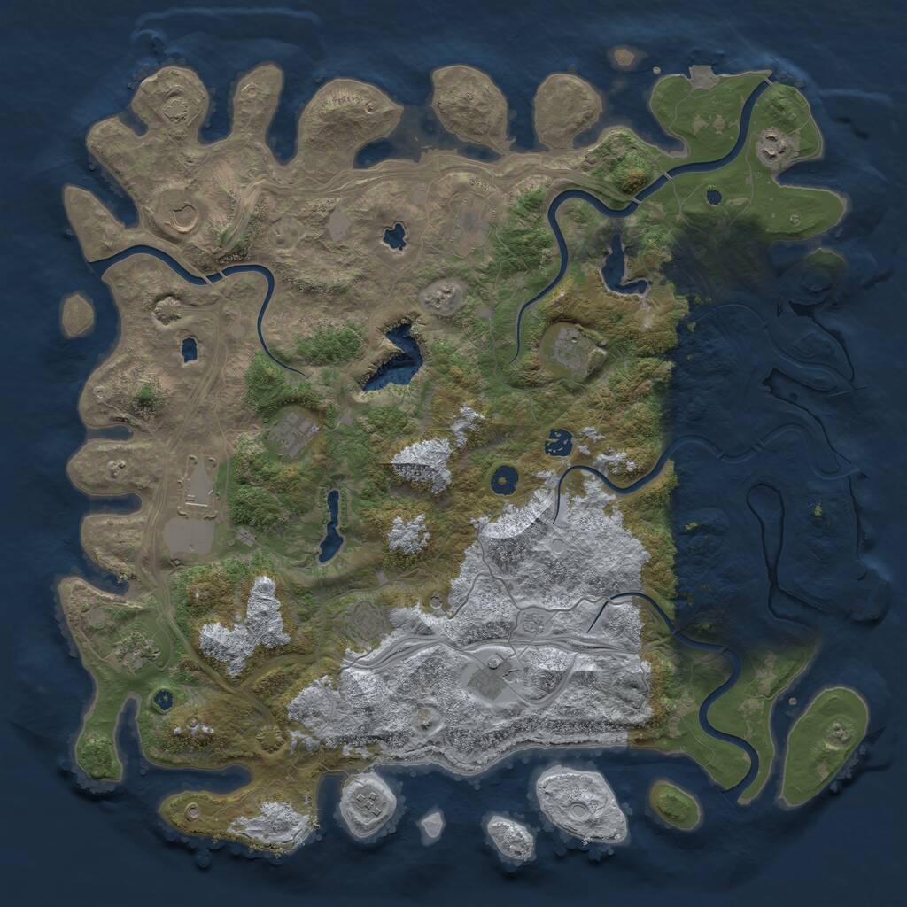 Rust Map: Procedural Map, Size: 4800, Seed: 1652528921, 16 Monuments
