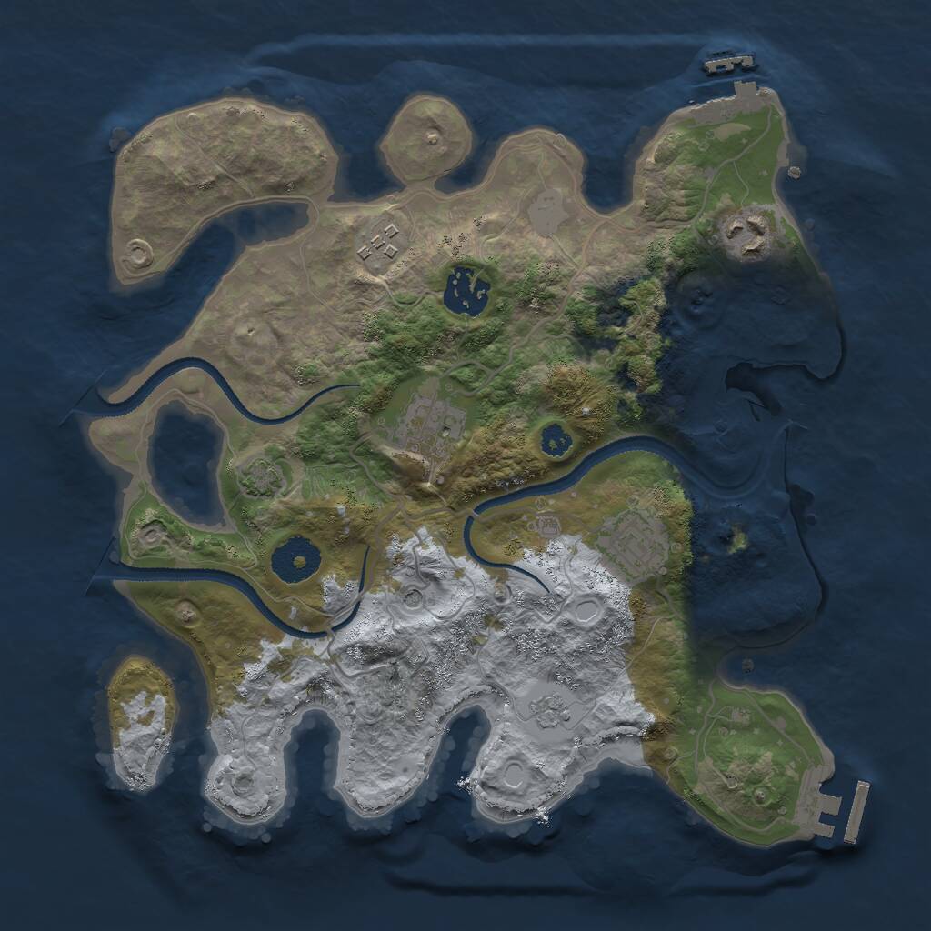 Rust Map: Procedural Map, Size: 3000, Seed: 898643075, 11 Monuments
