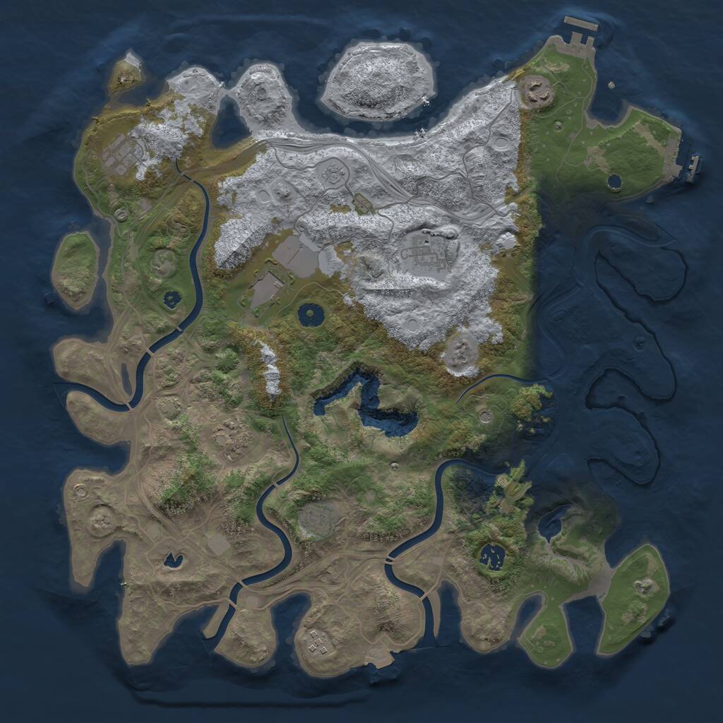 Rust Map: Procedural Map, Size: 4250, Seed: 1983240, 14 Monuments
