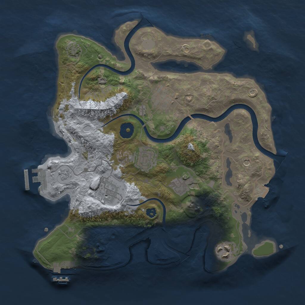 Rust Map: Procedural Map, Size: 3000, Seed: 58670, 11 Monuments